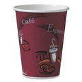 Cups and Lids | SOLO 412SIN-0041 12 oz. Paper Hot Drink Cups in Bistro Design - Maroon (50/Pack) image number 3