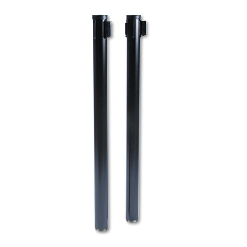 Floor Signs & Safety Signs | Tatco 11611 40 in. High Adjusta-Tape Steel Crowd Control Posts Only - Black (2/Box) image number 0