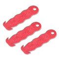 Just Launched | San Jamar KK403 Klever Kutter 1 in. Blade 4 in. Plastic Handle 3 Razor Blades Safety Cutter - Red (3/Pack) image number 2