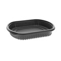 Food Trays, Containers, and Lids | Pactiv Corp. 0CN846360000 36 oz 9.38 x 8 x 1.5 Clearview Micromax Microwavable Plastic Container - Black (250/Carton) image number 0