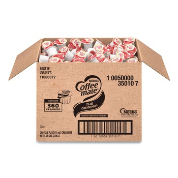 Coffee-Mate 11000372 0.38 oz Liquid Coffee Creamer Mini-Cups - Original (360/Carton)