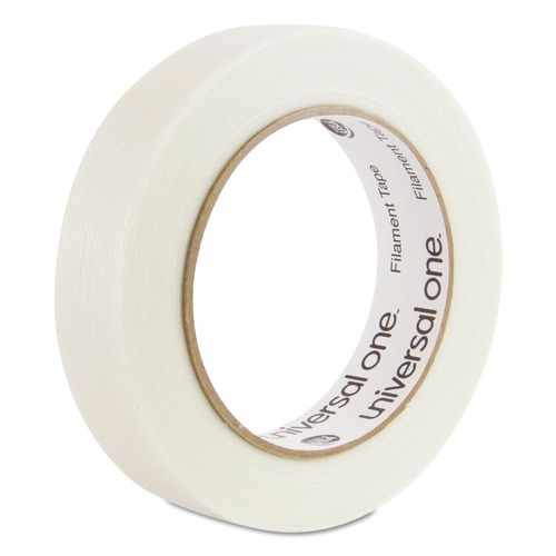 Tapes | Universal UNV31624 #350 Premium 24 mm x 54.8 m 3 in. Core Filament Tape - Clear (1 Roll) image number 0