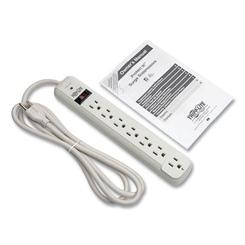 Tripp Lite STRIKER 7 AC Outlets 6 ft. Cord 1080 J Protect It! Surge Protector - Light Gray