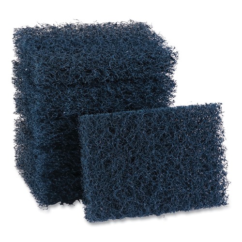 Just Launched | Boardwalk 88BWK HD 3.5 in. x 5 in. Extra Heavy-Duty Scour Pad - Dark Blue (20/Carton) image number 0