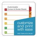 Binders | Cardinal 61018CB 11 x 8.5 OneStep Printable Table of Contents and 1 to 10 Dividers - White/Assorted Tabs (10/Set) image number 2