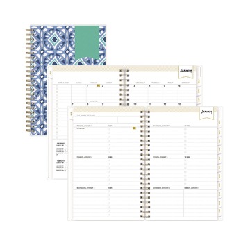 NOTEBOOKS AND PADS | Blue Sky 101410 8 in. x 5 in. 12-Month (Jan-Dec 2026) Day Designer Tile Weekly/Monthly Planner - Blue/White Cover