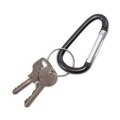 Label & Badge Holders | Advantus 75555 (10) 1 in. x 2 in. Carabiners (10) 1 in. Diameter Key Rings Aluminum Carabiner Key Chains - Black/Silver (10/Pack) image number 2