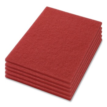 Americo 40441420 14 in. x 20 in. Buffing Pads - Red (5/Carton)