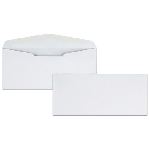 Envelopes & Mailers | Quality Park QUA11112 4.13 in. x 9.5 in. No. 10 24 lbs. Bond Weight Paper Diagonal Seam Gummed Closure Business Envelope - White (500/Box) image number 0