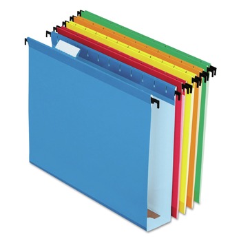 Pendaflex 6152X2 ASST SureHook 1/5-Cut Tabs 2 in. Capacity Letter Size Extra-Capacity Hanging Folders - Assorted Colors (20/Box)