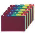 File Folders | Oxford 73154 4 x 6 Durable Poly A-Z Card Guides - Assorted Colors (25-Piece/Set) image number 0