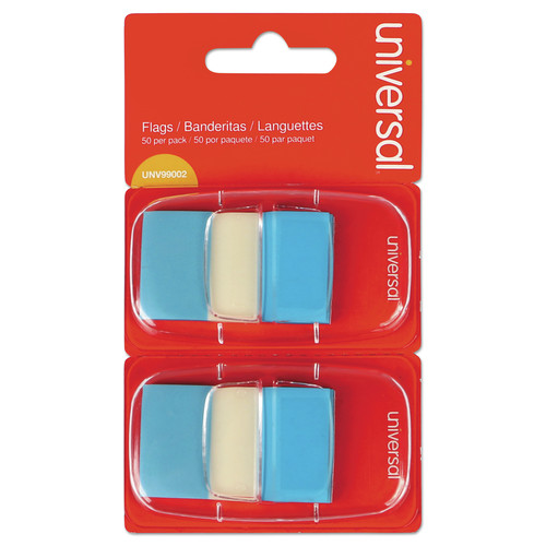 Page Flags | Universal UNV99002 Page Flags - Blue (50 Flags/Dispenser, 2 Dispensers/Pack) image number 0