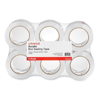 TAPES | Universal UNV53200 3 in. Core 1.88 in. x 110 Yards Deluxe General-Purpose Acrylic Box Sealing Tape - Clear (6/Pack)