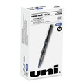 Back to School Sale | uni-ball 70129 Bold 1 mm Stick VISION Roller Ball Pen - Blue Ink, Black/Blue/Clear Barrel (1 Dozen) image number 0