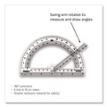 Office & Office Supplies | Maped Helix 60009 6 in. Ruler Edge/10 cm. Ruler Edge 180 Degree Plastic Shatter Resistant Swing Arm Protractor - Random Assorted Color image number 2