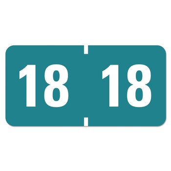 Smead 68318 0.75 in. x 1.5 in. "15-in Yearly End Tab File Folder Labels - Teal (500/Roll)