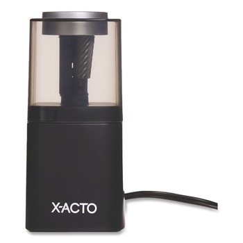 PENCIL SHARPENERS | X-ACTO 1799X 3 in. x 3 in. x 7 in. AC-Powered Powerhouse Office Electric Pencil Sharpener - Black/Silver/Smoke