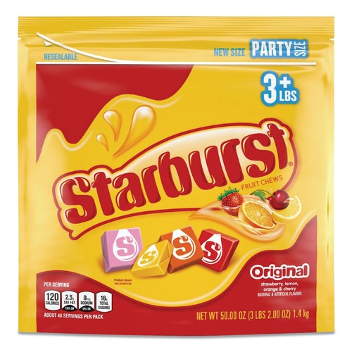 Food and Snacks | Starburst 28086 50 oz. Bag Original Fruit Chews - Cherry, Lemon, Orange, Strawberry image number 0