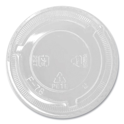 Cups and Lids | Karat C-KC78TS-NH 8 oz. to 10 oz. Cold Cup No Hole Flat PET Lids - Clear (1000/Carton) image number 0