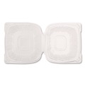 Food Trays, Containers, and Lids | Karat FP-HC66PP-1C Polypropylene Plastic Hinged Container 6 x 6 x 3.3 Clear Plastic 50/Pack 6 Packs/Carton image number 4