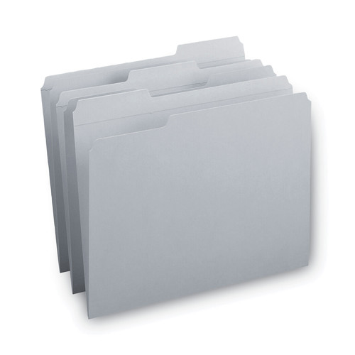 File Folders | Smead 12334 0.75 in. Expansion Reinforced 1/3-Cut Top Tab Colored File Folders - Letter Size/Gray (100/Box) image number 0