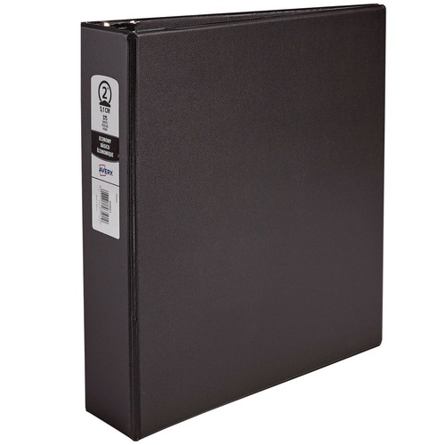 Binders | Avery 03501 2 in. Capacity 11 x 8.5 Economy Non-View Binder with 3 Round Rings - Black image number 0
