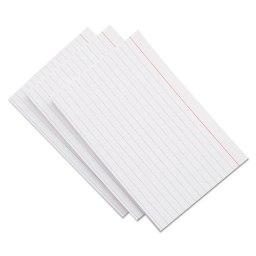 Flash Cards | Universal UNV47250 5 in. x 8 in. Index Cards - Ruled, White (100/Pack) image number 0