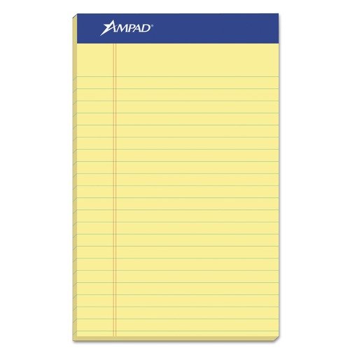Notebooks & Pads | Ampad 20-204 5 in. x 8 in. Narrow Ruled Perforated Writing Pads - Canary Yellow (1-Dozen) image number 0