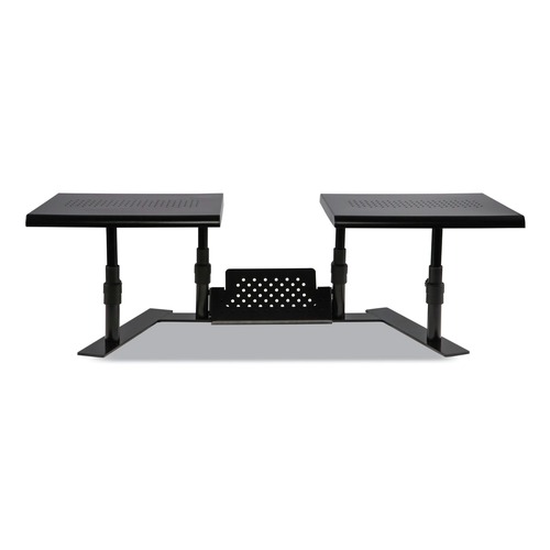 Office Electronics & Batteries | Allsop 31883 25.6 in. to 33.1 in. x 12.6 in. x 6.2 in. to 8.6 in. Supports 20 lbs. Shelf Metal Art Ergotwin Dual Monitor Stand - Black image number 0