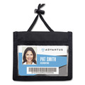 Label & Badge Holders | Advantus 75452 5 in. x 4.25 in. Holder 2.75 in. x 4 in. Insert 48 in. Cord Horizontal ID Badge Holders with Convention Neck Pouch - Black/Clear (12/Pack) image number 2