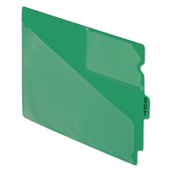 Pendaflex 13543EE 1/3-Cut Center Position Letter Size Colored Poly End Tab Out Guides - Green (50/Box)