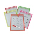 Report Covers & Pocket Folders | C-Line 40820 9 in. x 12 in. Reusable Dry Erase Pockets - Assorted Neon Colors (25/Box) image number 2
