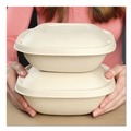 Food Trays, Containers, and Lids | World Centric BQSC32LFS 8.3 in. x 8.3 in. x 1.8 in. 32 oz Paper Fiber Bowls - Natural (400/Carton) image number 2