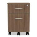 Office Carts & Stands | Alera ALEVABFWA Valencia Series 15.88 in. x 19.13 in. x 22.88 in. Mobile Box Mobile Pedestal Box File Cabinet - Walnut image number 2