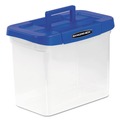 Boxes & Bins | Bankers Box 0086301 14.25 in. x 8.63 in. x 11.06 in. Heavy-Duty Portable File Box - Clear/Blue image number 0