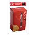 Pens | Universal UNV39910 0.7 mm. Medium Comfort Grip Retractable Gel Pen - Black Ink, Clear/Black Barrel (36/Pack) image number 2
