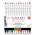 Pens | Zebra 69012 0.6 mm Retractable Fine ClickArt Porous Point Pen - Assorted Ink/Barrel Colors (12/Pack) image number 0