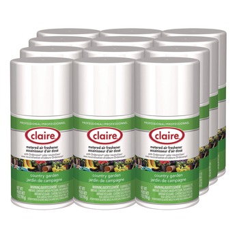Claire 1000003941 11 oz. Aerosol Spray Metered Air Freshener - Country Garden (12/Carton)