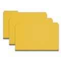 File Folders | Smead 22562 1/3-Cut Tabs Assorted Legal Size 1 in. Expansion Recycled Heavy Pressboard Folders - Yellow (25/Box) image number 0