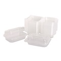 Food Trays, Containers, and Lids | Karat FP-HC96PP-1C Polypropylene Plastic Hinged Container 6 x 9 x 2.97 Clear Plastic 125/Pack 2 Packs/Carton image number 3