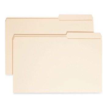 Smead 15386 2/5-Cut Tabs Right Position Legal Size 0.75 in. Expansion Reinforced Guide Height File Folders - Manila (100/Box)