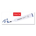 Washable Markers | Universal UNV43653 Broad Chisel Tip Dry Erase Marker - Blue (1 Dozen) image number 5