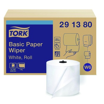 Tork 291380 1-Ply 7.68 in. x 1150 ft. Paper Wiper Roll Towel - White (4/Carton)