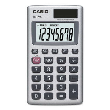  | Casio HS-8VA 8-Digit LCD Handheld Calculator - Silver