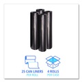 Trash Bags | Boardwalk X8647SKKR01 43 in. x 47 in. 56 gal. 1.2 mil Recycled Low-Density Polyethylene Can Liners - Black (100/Carton) image number 3