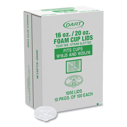 Cups and Lids | Dart W16FTS-0500 Plastic Lids for 16 oz/20 oz Foam Cups and Containers - Translucent (1000/Carton) image number 0