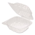 Food Trays, Containers, and Lids | Karat FP-HC66PP-1C Polypropylene Plastic Hinged Container 6 x 6 x 3.3 Clear Plastic 50/Pack 6 Packs/Carton image number 1