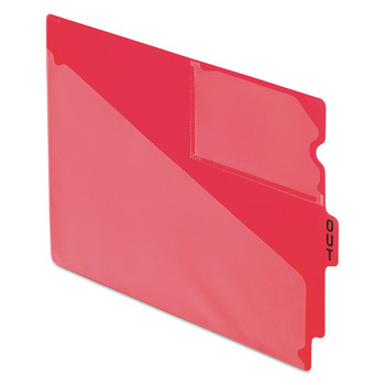 Pendaflex 13541 1/3-Cut Center Position Letter Size Colored Poly End Tab Out Guides - Red (50/Box)