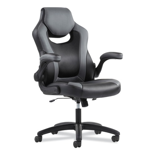 Office Chairs | Basyx BSXVST911 9-One-One High-Back Racing Style Chair with Flip-Up Arms and 225-lb. Capacity - Black/Gray image number 0