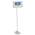 Cleaning & Janitorial Accessories | Quartet 7922 Aluminum Frame 11 in. x 17 in. Designer Sign Stand - Silver image number 1